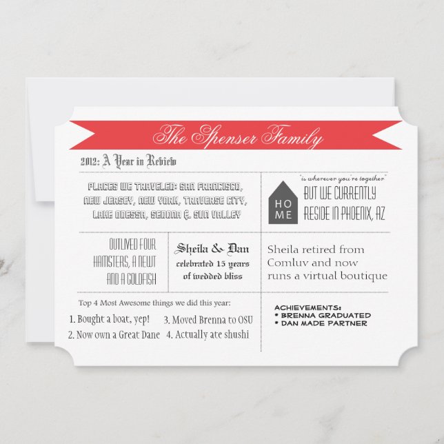 A Years Review Holiday Card (Front)