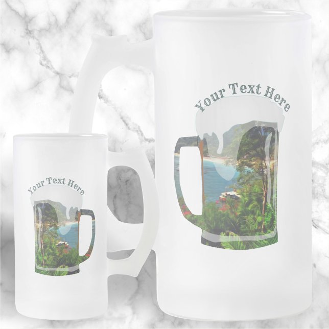 A Yelapa View 0828 Frosted Glass Beer Mug (Creator Uploaded)