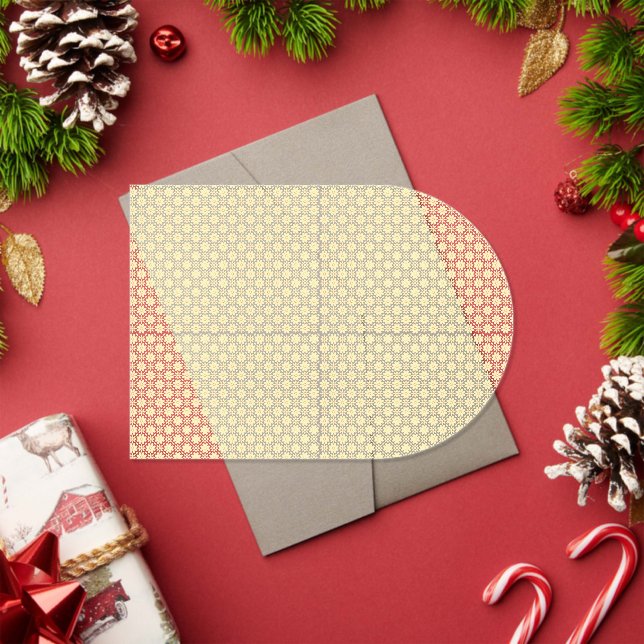 a yellow and white background with small circles acrylic invitations (Insitu (Holiday))