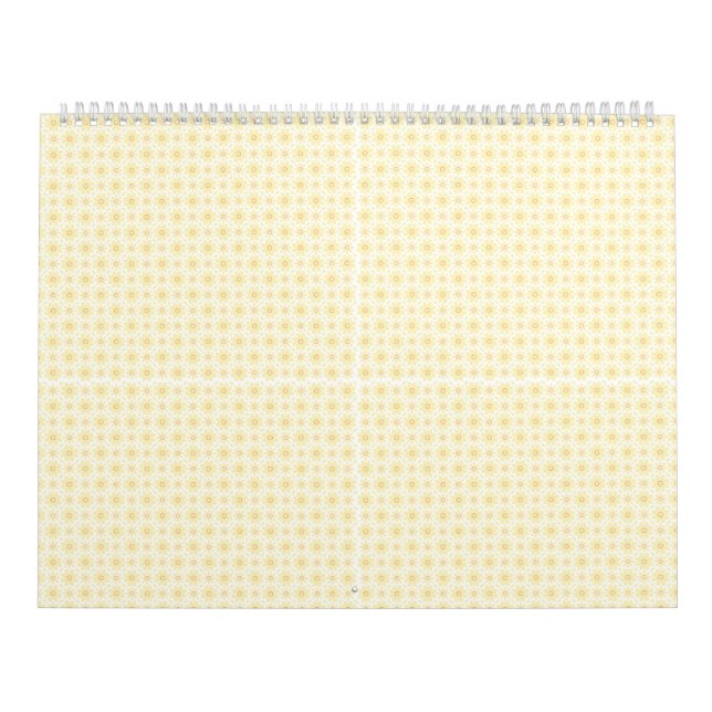 a yellow and white background with small circles calendar (Cover)