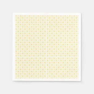 a yellow and white background with small circles napkin