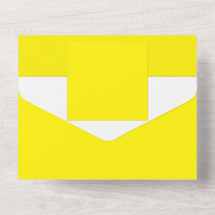 a yellow background with a black border all in one invitation