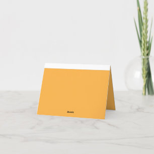 a yellow background with a black border thank you card