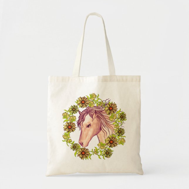 A Yellow Daisy Horse Tote Bag (Front)