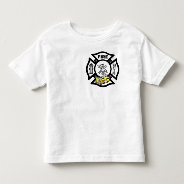 A Yellow Fire Truck Rescue Toddler T-Shirt (Front)