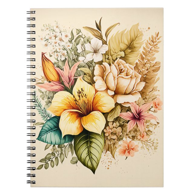 A Yellow Flower Bundle Bouquet For Your Valentines Notebook (Front)