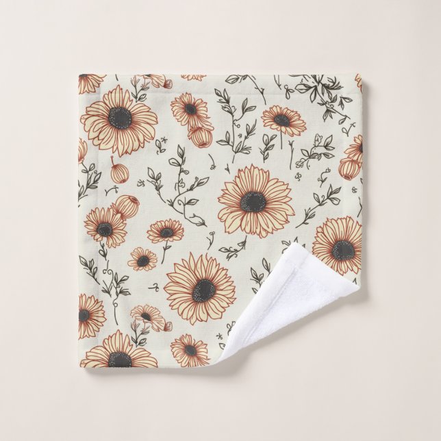 a yellow flower towel (Wash Cloth)