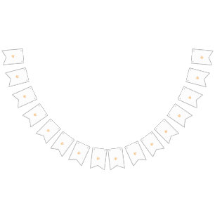 a yellow flower with leaves on a white background bunting 