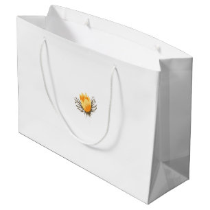 a yellow flower with leaves on a white background large gift bag