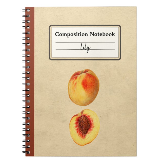 A Yellow Peach and a Half Personalised Composition Notebook (Front)