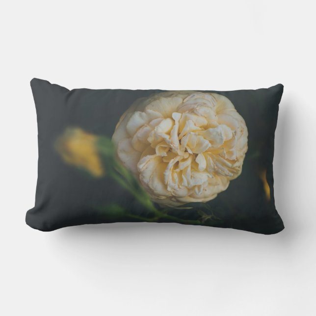 A yellow rose lumbar cushion (Front)