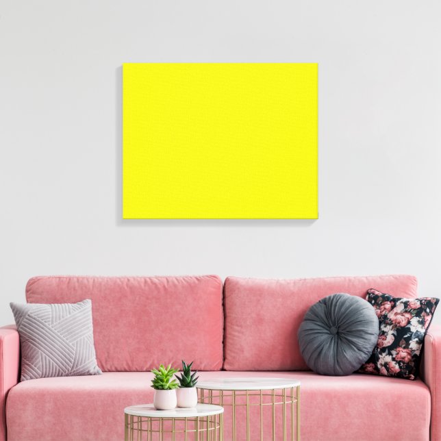 A yellow square centred on a clean white backgrou canvas print (Insitu(LivingRoom))