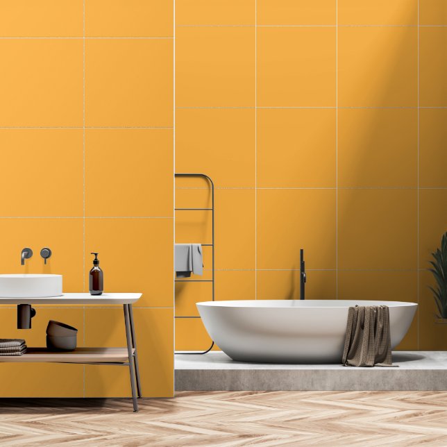 A yellow square featuring a clean white border, cr wallpaper (Bathroom)