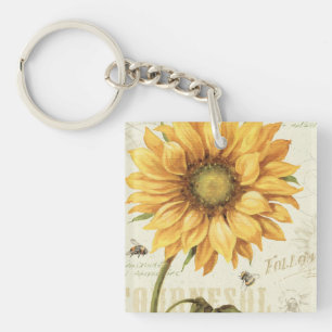 A Yellow Sunflower Key Ring