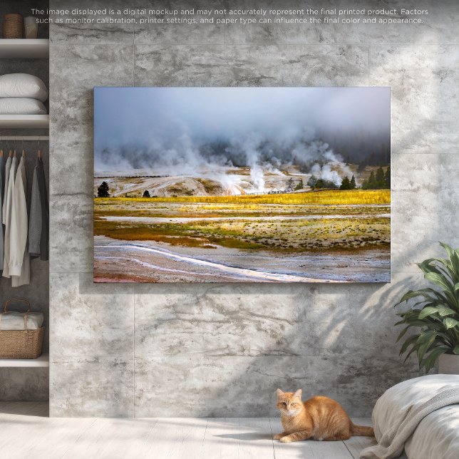 A Yellowstone Geyser Landscape Canvas Print (Creator Uploaded)