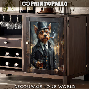 A Yorkshire Terrier with whiskey in 1920 Chicago  Tissue Paper