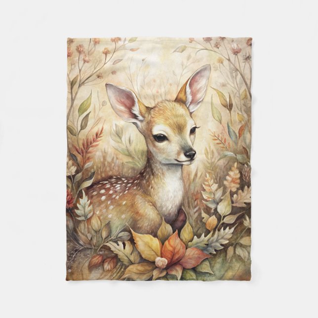 A Young Fawn Fleece Blanket (Front)
