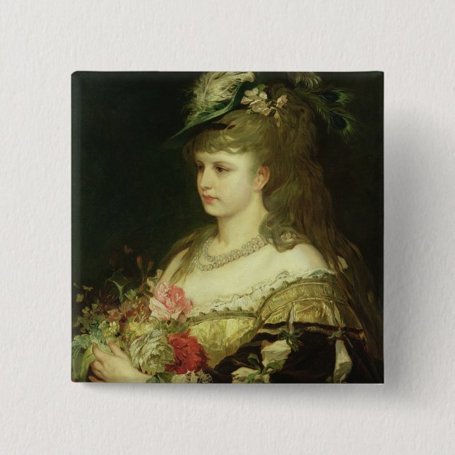 A Young Girl 15 Cm Square Badge (Front)