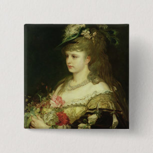 A Young Girl 15 Cm Square Badge