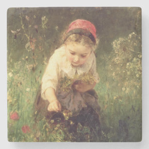A Young Girl in a Field Stone Coaster