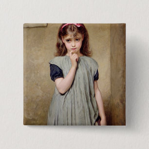 A Young Girl in the Classroom, 1876 (oil on canvas 15 Cm Square Badge