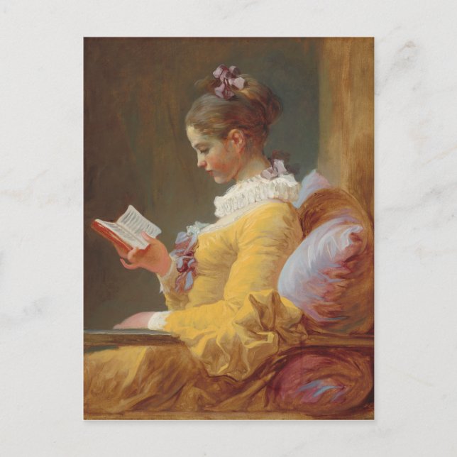 A Young Girl Reading, The Reader by J. Fragonard Postcard (Front)