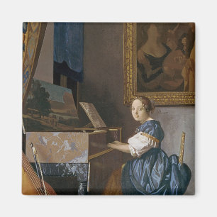 A Young Lady Seated at a Virginal, c.1670 Magnet