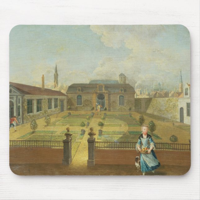 A Young Lady with her Dog in front of a Garden (se Mouse Pad (Front)