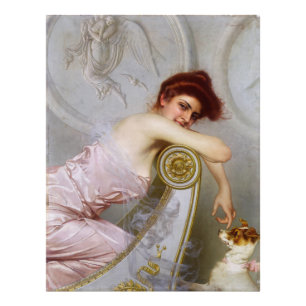 A Young Lady With Her Puppy by Vittorio Corcos Photo Print