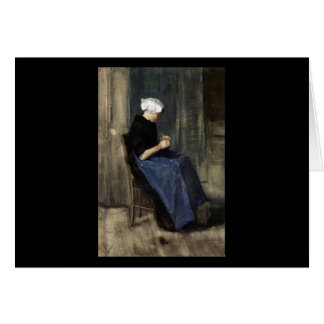 A Young Scheveningen Woman Knitting