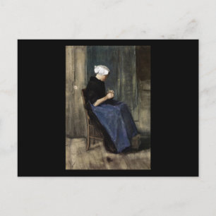 A Young Scheveningen Woman Knitting Postcard