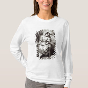 A Young Woman Dozing with an Angel T-Shirt