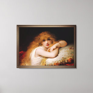 A Young Woman of Leisure by Pierre Coomans Canvas Print