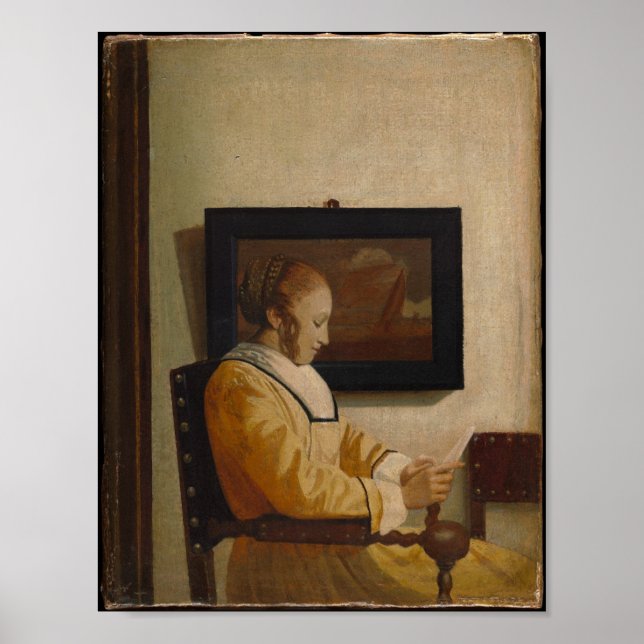 A Young Woman Reading — Old Master Portrait Poster (Front)