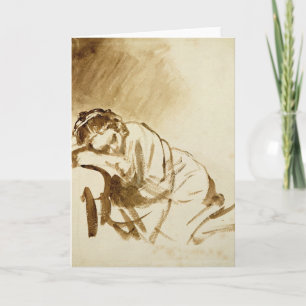A Young Woman Sleeping c.1654 Card