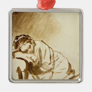 A Young Woman Sleeping c.1654 Metal Tree Decoration