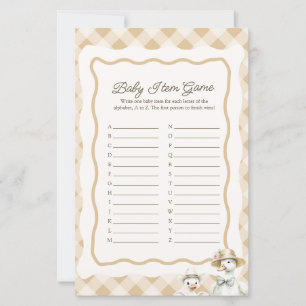 A-Z Baby Items Gingham Goose Baby Shower Game