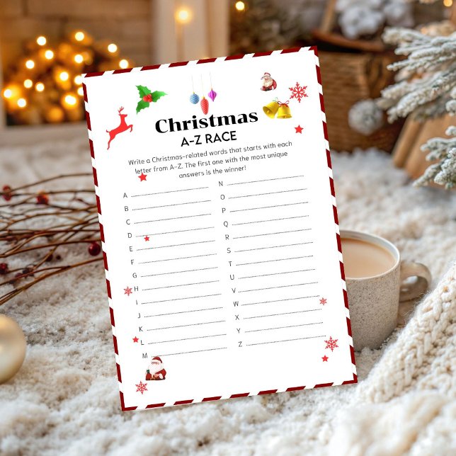 A-Z Word Christmas Party game card (Creator Uploaded)