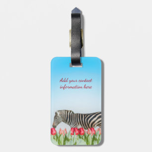 A Zebra Among the Tulips Luggage Tag