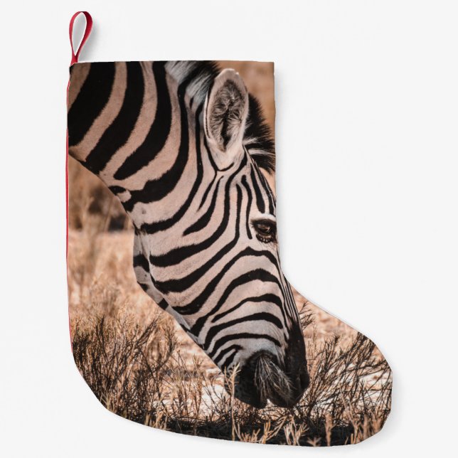A ZEBRA ETOSHA NATIONAL PARK SMALL CHRISTMAS STOCKING (Front)