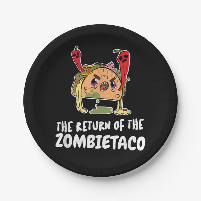 a zombie taco paper plate (Front)