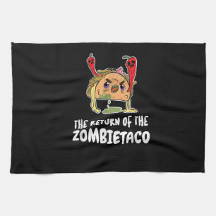 a zombie taco tea towel