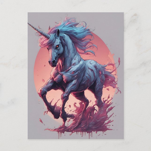 A Zombie Unicorn Postcard (Front)