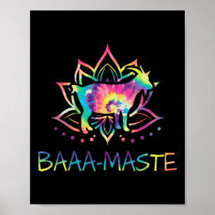 Aa Maste Tie Dye Goat Yoga Lotus Mandala Humour Poster