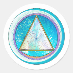 AA Recovery Circle Triangle Crystalline Meditation Classic Round Sticker