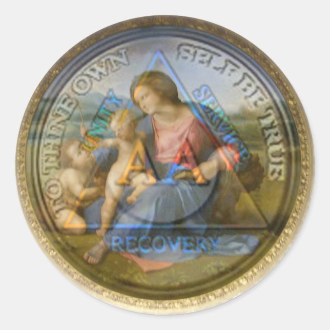 AA superimposed Classic Round Sticker (Front)