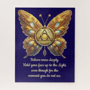 AA Symbol Butterfly   Custom Recovery Prayer Jigsaw Puzzle