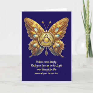 AA Unity Symbol Butterfly, Prayer Anniversary Card