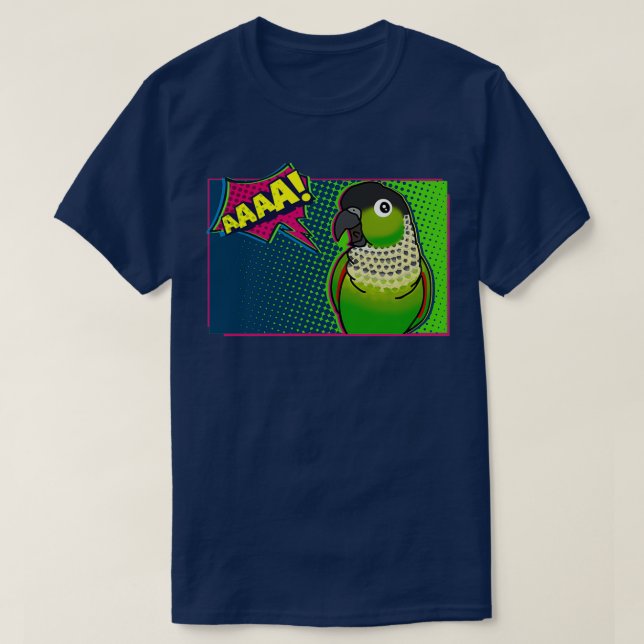 AAAAA Black capped Conure Comic T-Shirt (Design Front)