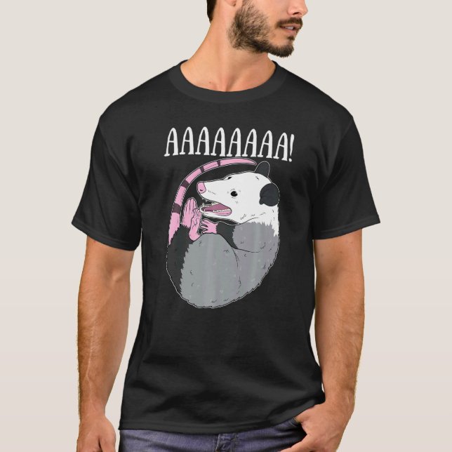 Aaaaaa Screaming Possum Meme  Trash Dead Opossum T-Shirt (Front)